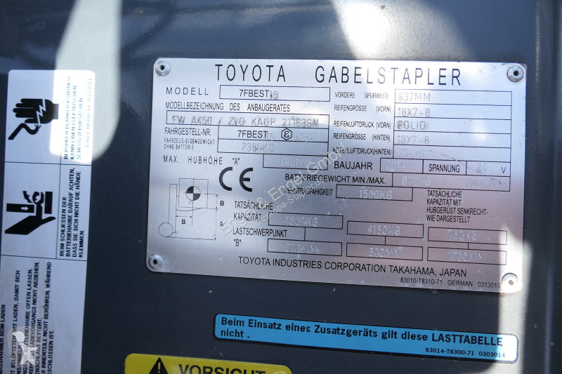 Løftetruck Toyota 7FBEST 15 Elektro 3-Rad