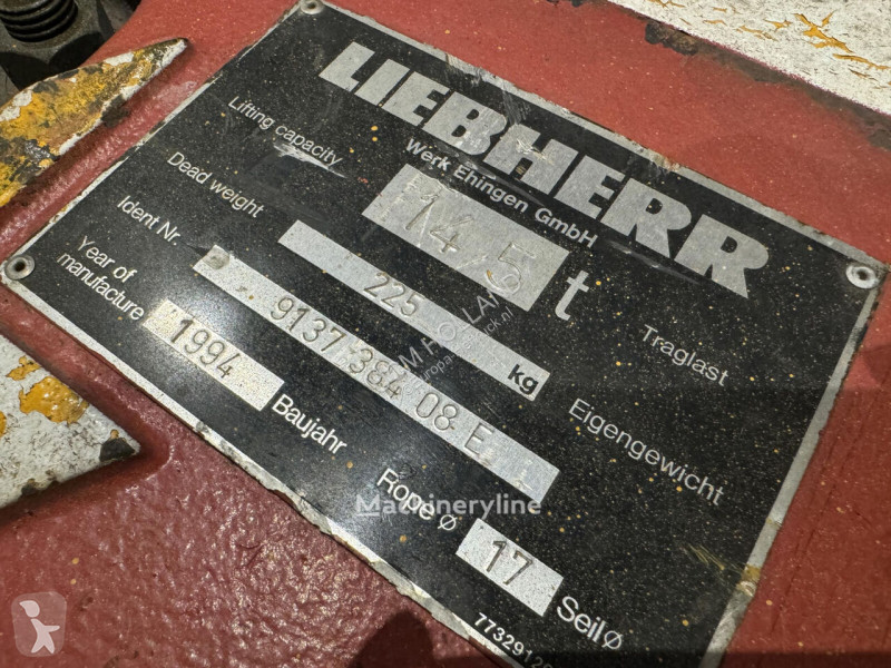 معدات أخرى Liebherr hookblock 17mm 1 sheave 14,5t