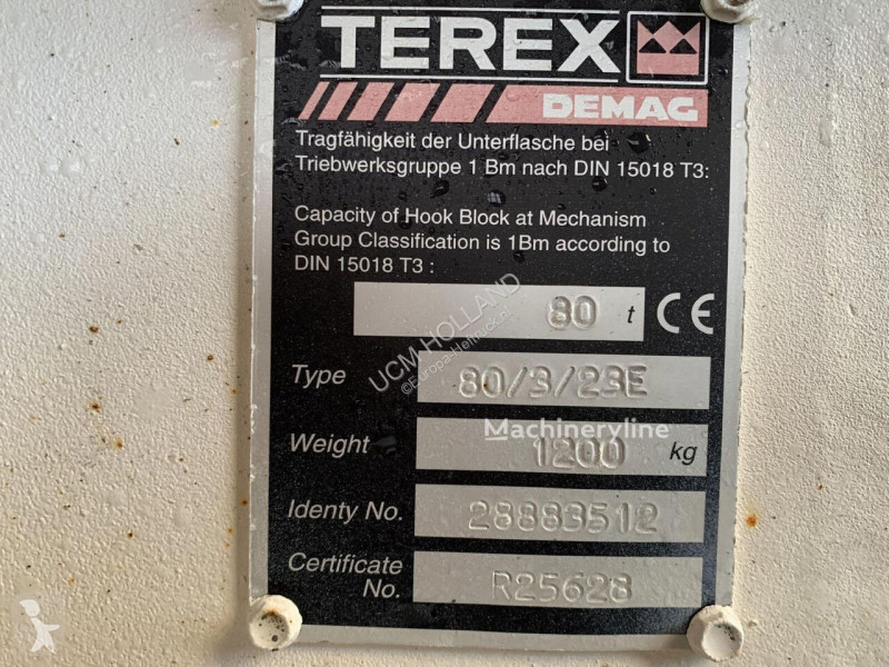 معدات أخرى Terex Hookblock 23mm 3 sheave 80t