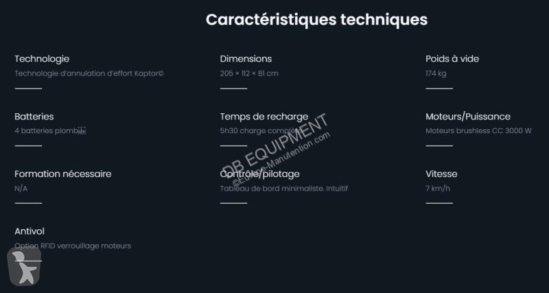 Overig materiaal   Kros Builder 250 Chariot à...
