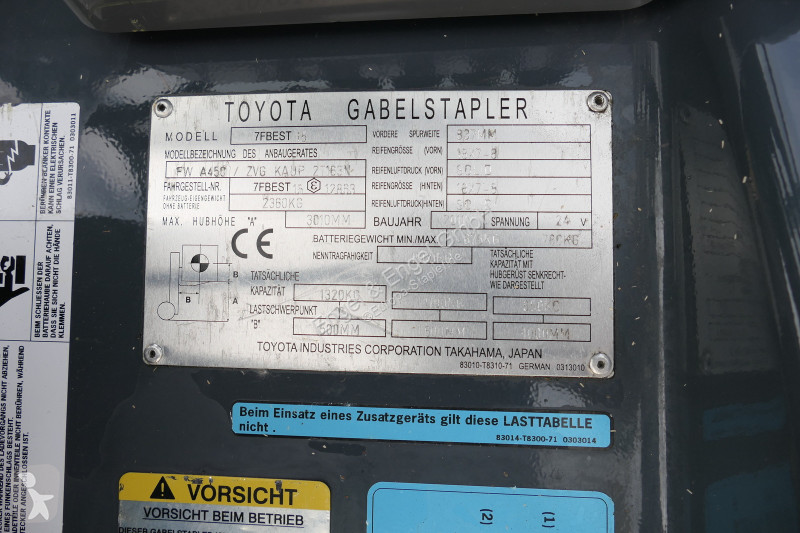 Løftetruck Toyota 7 FBEST 15 DUPLEX 4-VENTIL 3-Rad