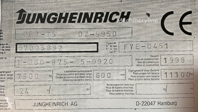 Большегрузный погрузчик Jungheinrich DFG  7.5