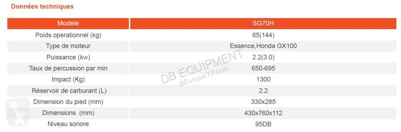 مدحلة   Pilonneuse 65Kg Neuve SPATMAT SG70H