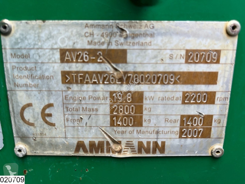 Zhutňovač Ammann 26-2 2410H, Yanmar, 20 KW