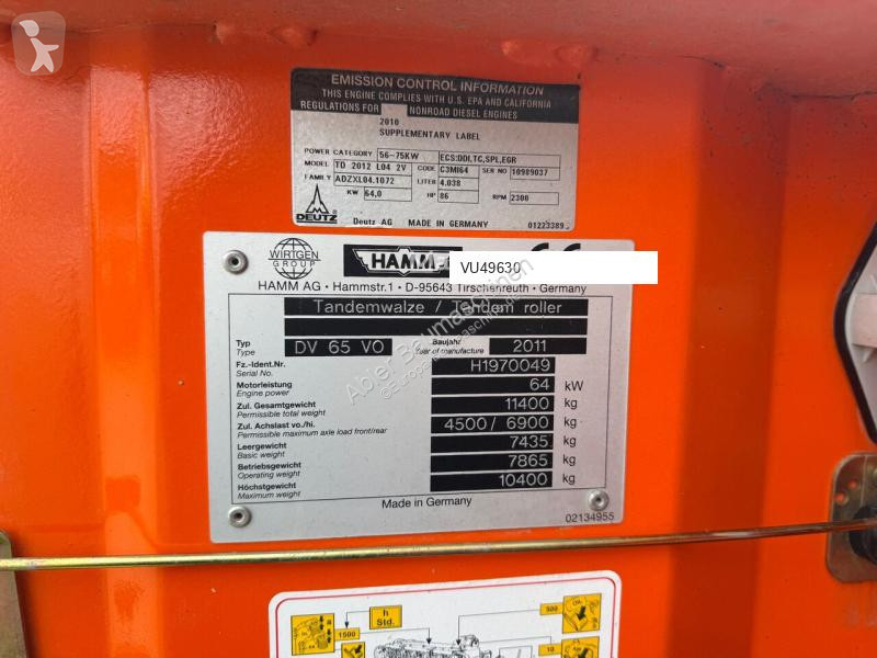 مدحلة Hamm DV65 Tandemwalze