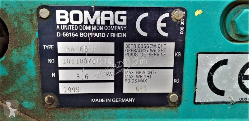 Compactor  Walec wibracyjny prowadzony BOMAG BW...