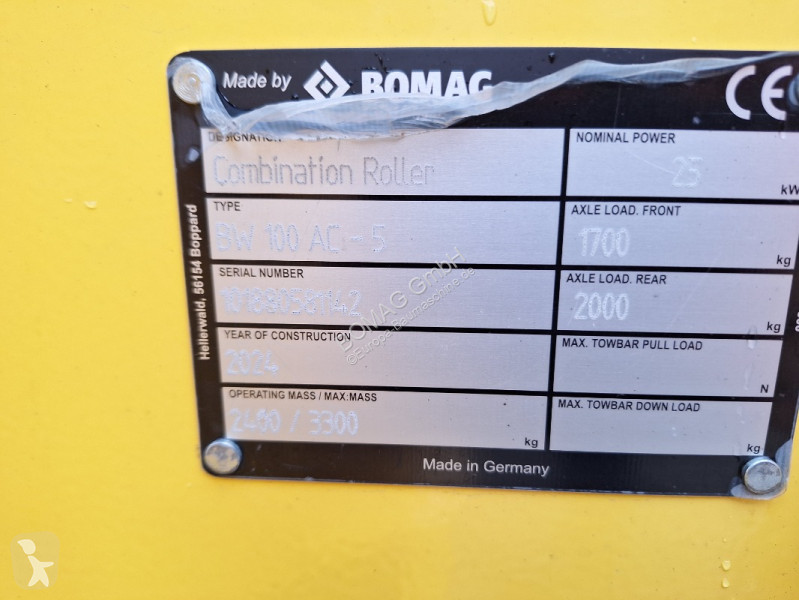Compactador Bomag  BW 100 AC-5  Stage V/Tier 4f