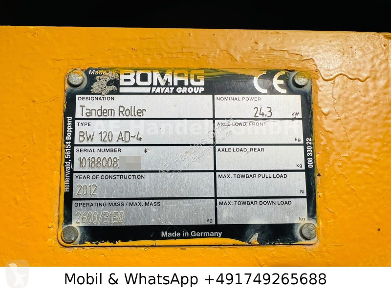 Walec Bomag AD4 Tandem Roller