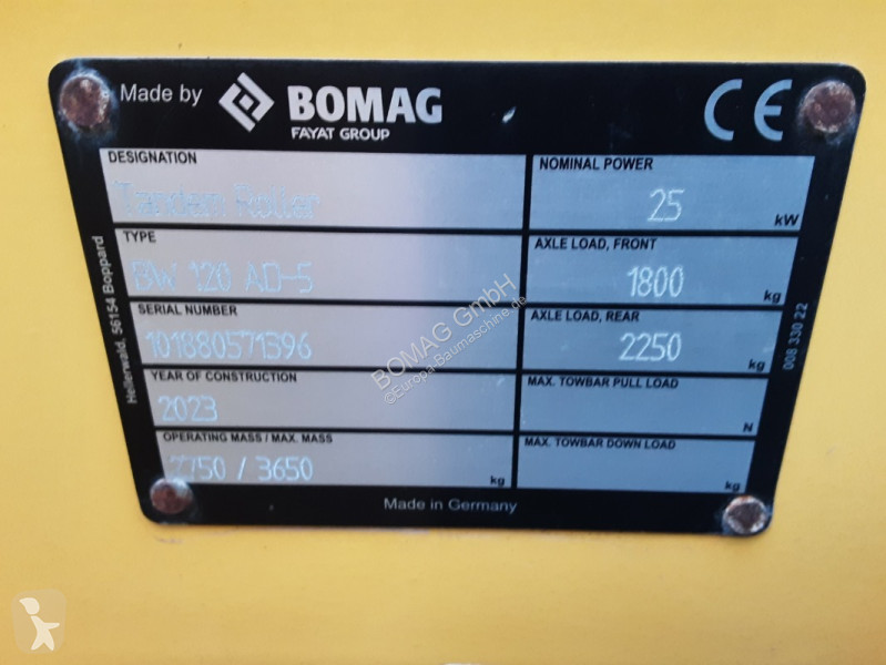 Compactador Bomag BW 120 AD-5 Stage V/Tier 4f