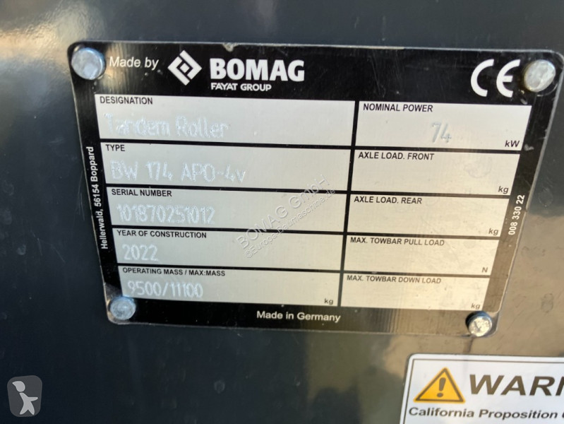 Compattatore Bomag BW 174 APO-4v Stage V/Tier 4f