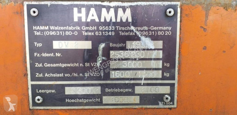 Wals  Walec wibracyjny HAMM DV 2