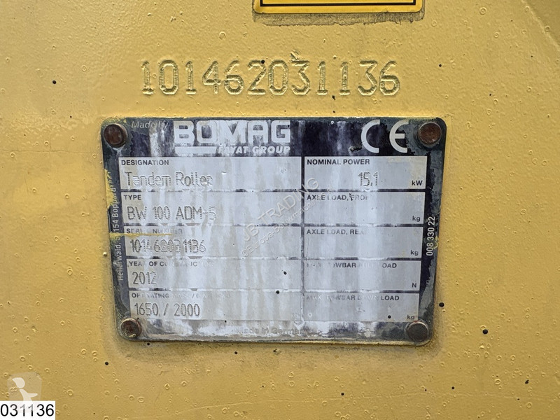 مدحلة Bomag 100ADM-5 2612h, 15.1KW