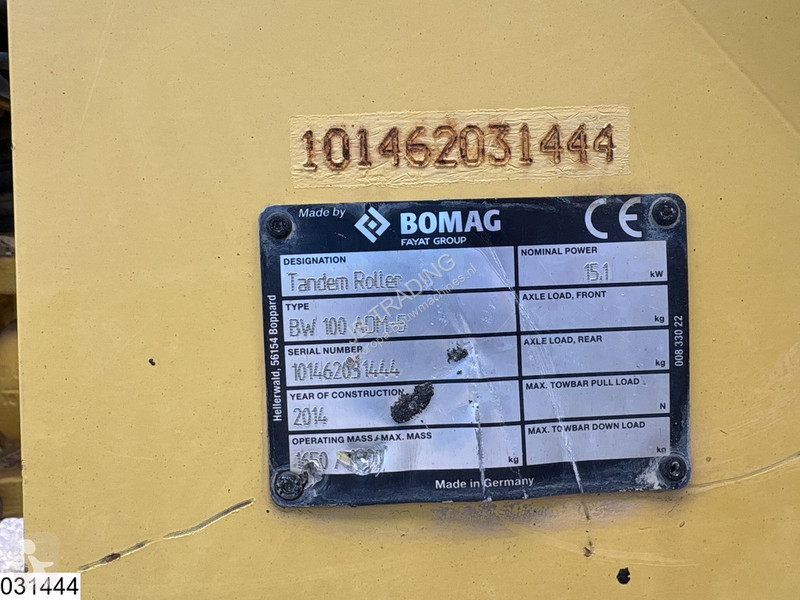 Zhutňovač Bomag 100ADM-5 2207h, 15,1KW