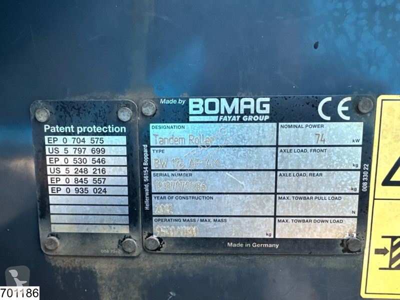 مدحلة Bomag BW 174 AP-4 AM 74 kW, 7485 hr