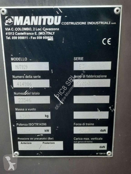 Chariot télescopique Manitou MVT929 TURBO