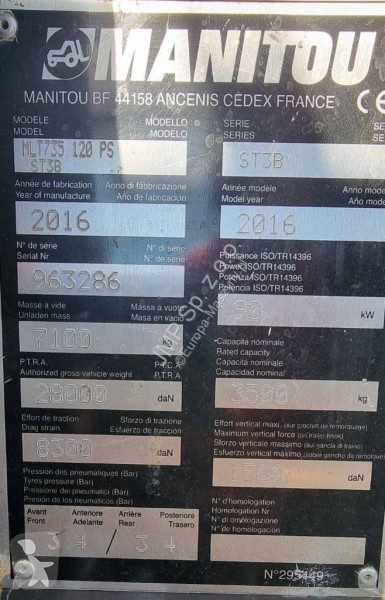 Empilhador braço telescópico  Manitou MLT 735...