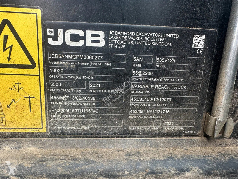 Chariot télescopique JCB 535V125 , 1229...