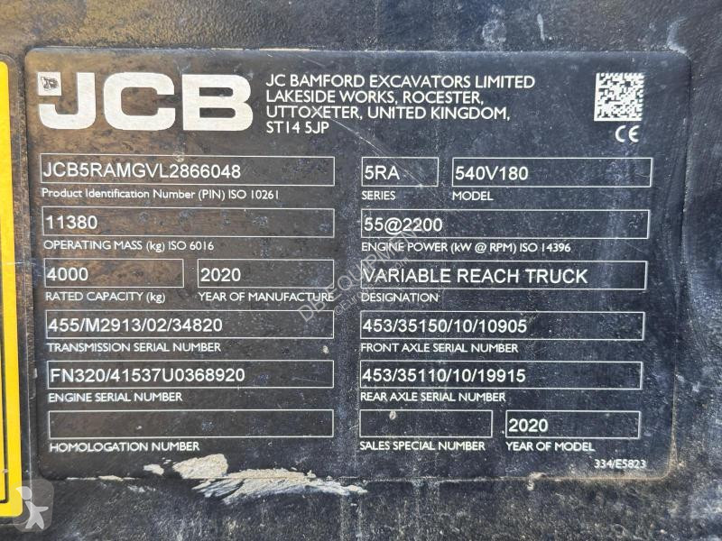 رافعة شوكية تلسكوبية JCB  540-180 Chariot...