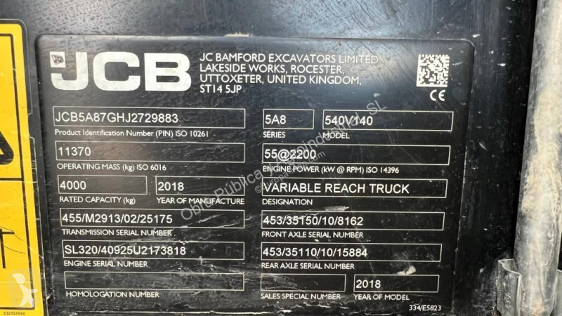Chariot télescopique JCB 540-140