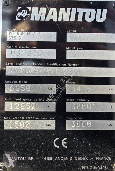 Teleskopický manipulátor Manitou MT 930 H