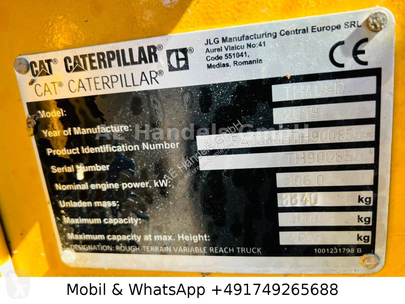 رافعة شوكية تلسكوبية Caterpillar TH408D...