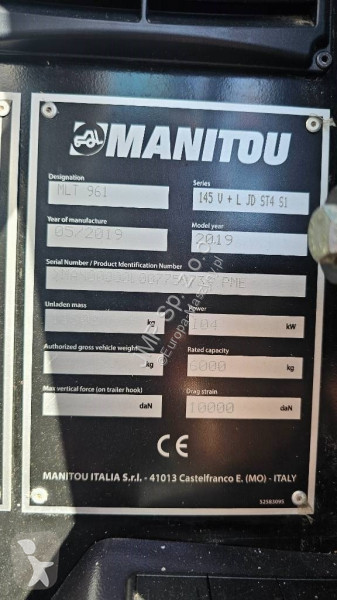 Podnośnik teleskopowy  Manitou MLT 961 145 V +...