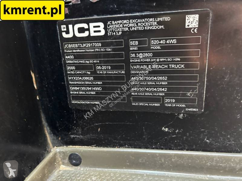 Teleskopický vozík JCB 520-40 4WS ŁADOWARKA...