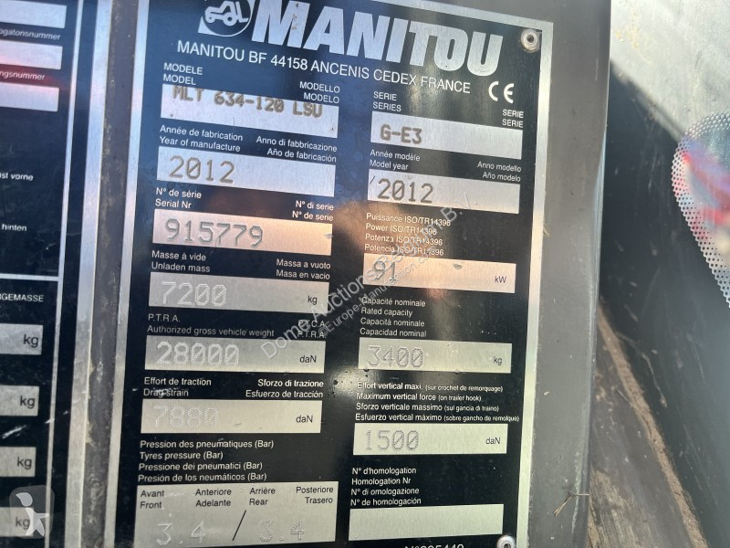 Chariot télescopique Manitou 634120 LSU
