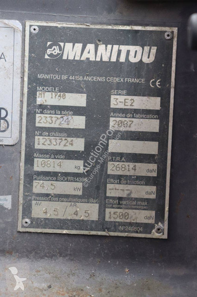 Chariot télescopique Manitou MT1740
