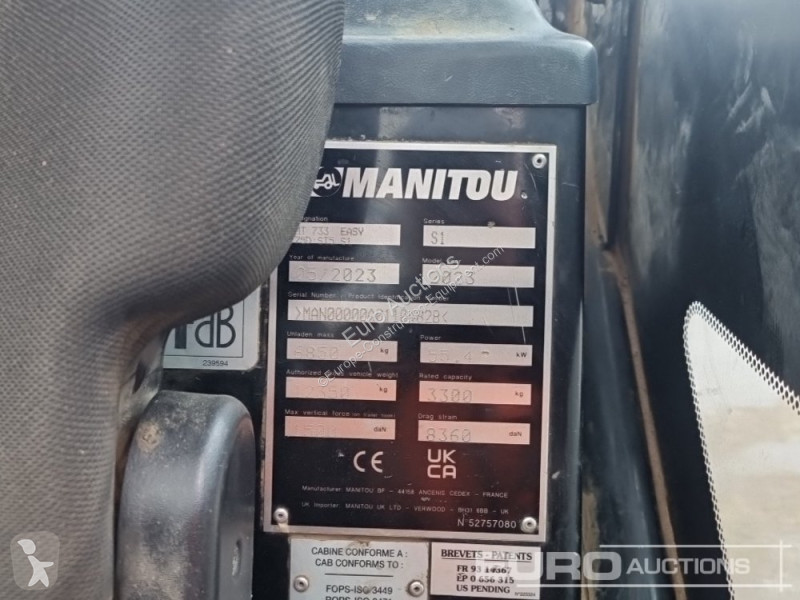 Chariot télescopique Manitou MT733