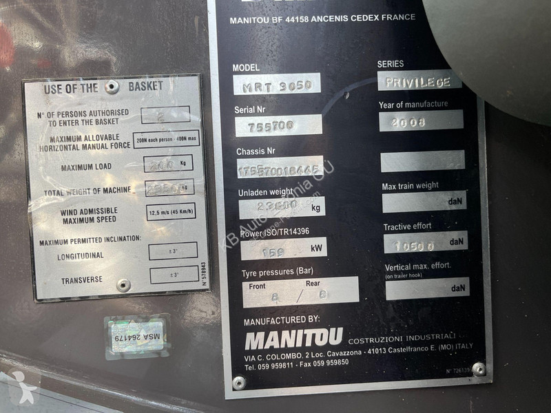 Teleskopisk truck Manitou MRT 3050 WINCH + HOOK...