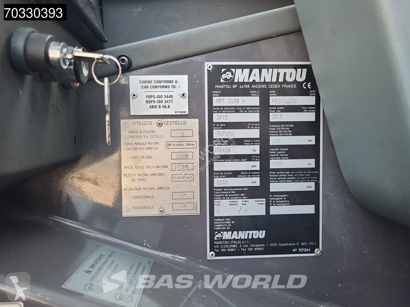 Carretilla telescópica Manitou MRT 2150 Remote...