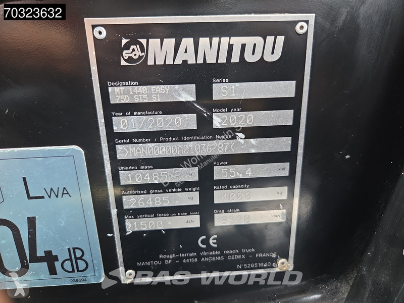 رافعة شوكية تلسكوبية Manitou MT1440 A/C - Sway