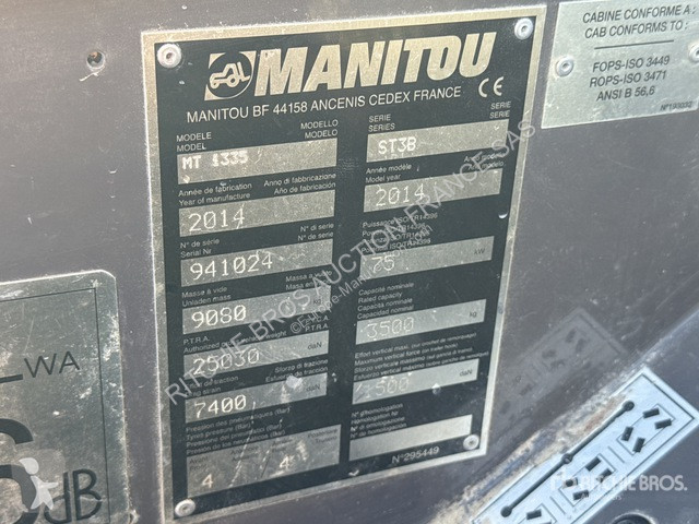 Carretilla telescópica Manitou  MT 1335