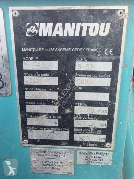 Empilhador braço telescópico  Manitou MT 728