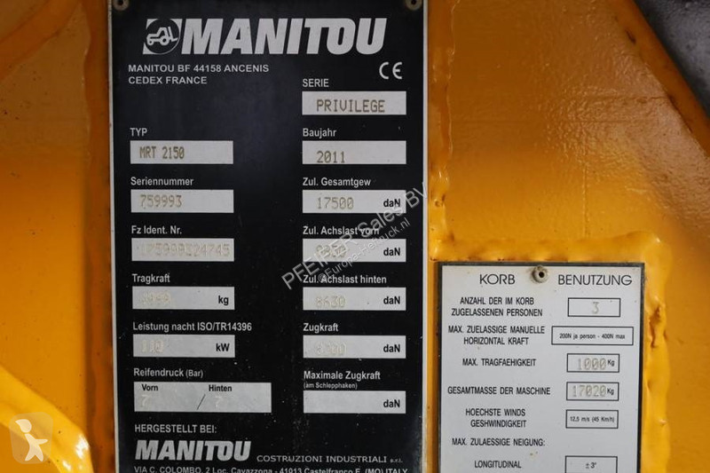 Teleskopický vozík Manitou MRT2150 Privilege...