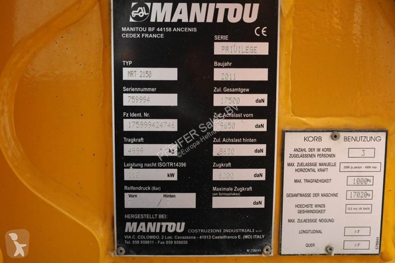 Încărcător telescopic Manitou MRT2150 Privilege...