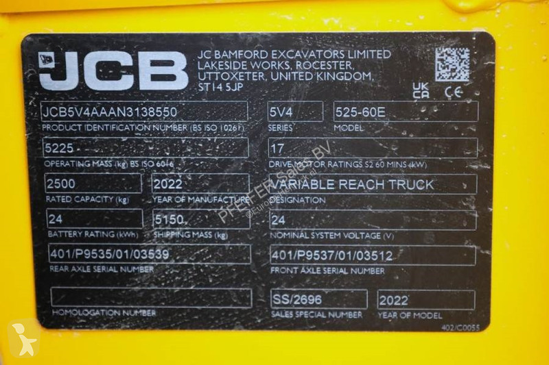 رافعة شوكية تلسكوبية JCB 525-60E Valid...