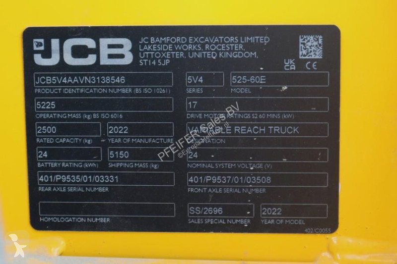 Verreiker JCB 525-60E Fully Electric, 2500kg...