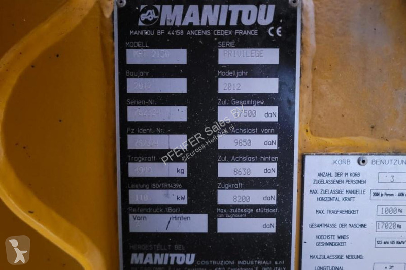 Verreiker Manitou MRT2150 Privilege As-Is,...