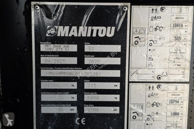 Verreiker Manitou MRT2660 360 160Y ST5 S1 Valid...