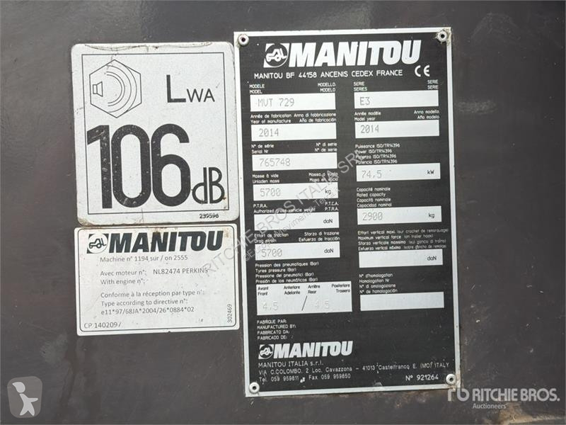 伸缩臂叉车 Manitou MVT729 Telehandler