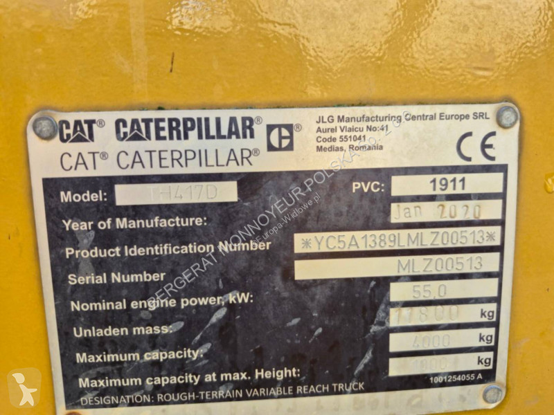 Teleskopický vozík Caterpillar TH 417D