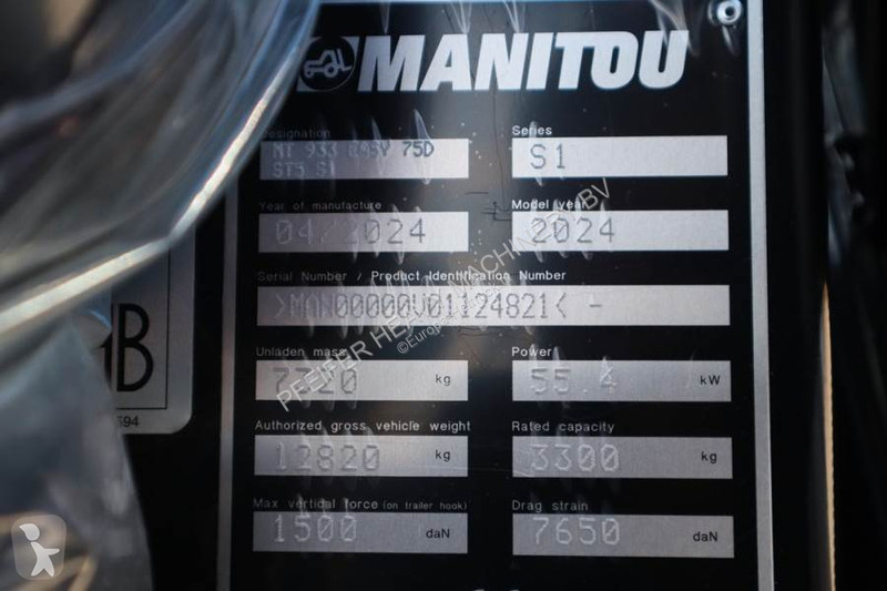 Teleskopisk truck Manitou MT933 EASY 75D ST5 S1...