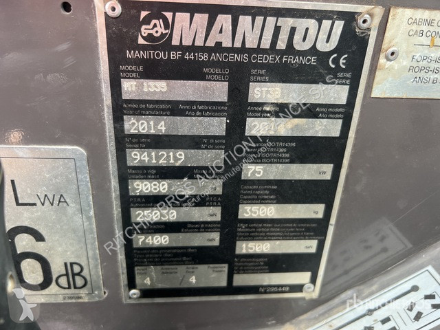 Chariot télescopique Manitou  MT1335