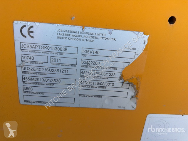Chariot télescopique JCB 535V140