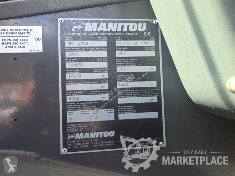Телескопічний навантажувач Manitou MRT 2150 +