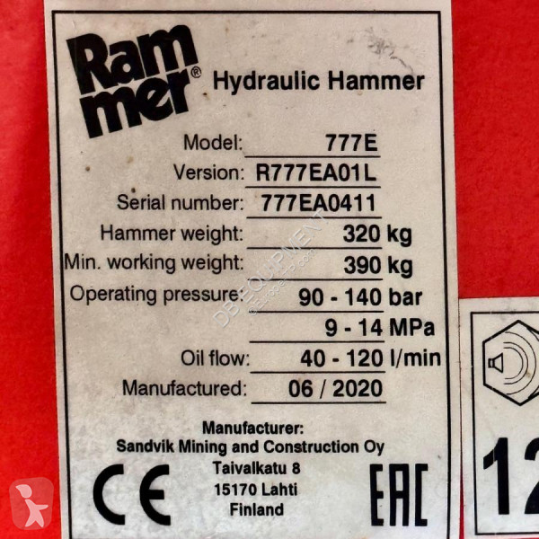 Udstyr til anlægsarbejder Rammer  777E...