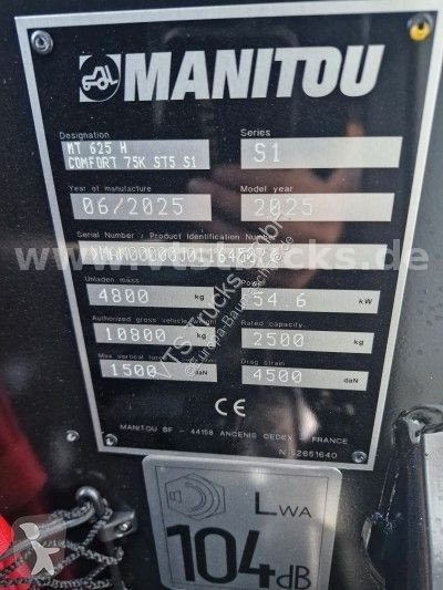 Teleskoplastare Manitou MT625H Comfort 75K ST5...
