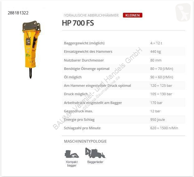 تجهيزات الأشغال العمومية Indeco HP 700 FS